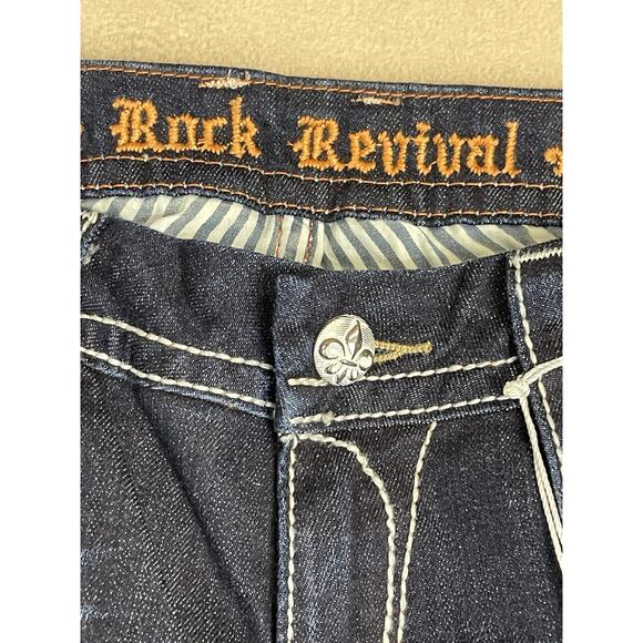 Rock Revival Jeans Womens 30 Blue‎ Sasha Straight Embroidered Low Rise Regular - Picture 4 of 16